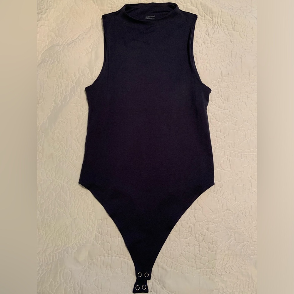 Girlfriend Collective navy blue bodysuit